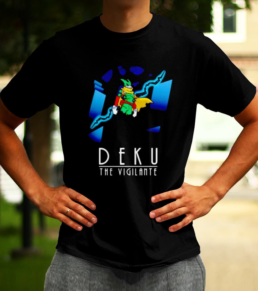 Deku The Vigilante Colorful Hero And Blue Electric Lightning Burst T-Shirt