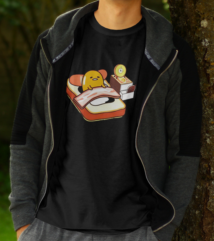 Gudetama Breakfast In Bed With Toast And Bacon T-Shirt