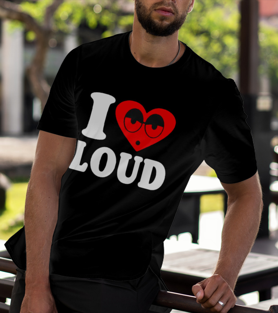 I Love Loud Heart Glasses Emoji T-Shirt