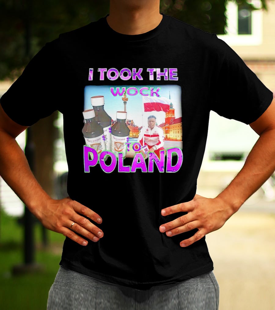 I Took The Wock To Poland Men's Shirt Scenic Polish Cityscape And Cough Syrup Bottles T-Shirt