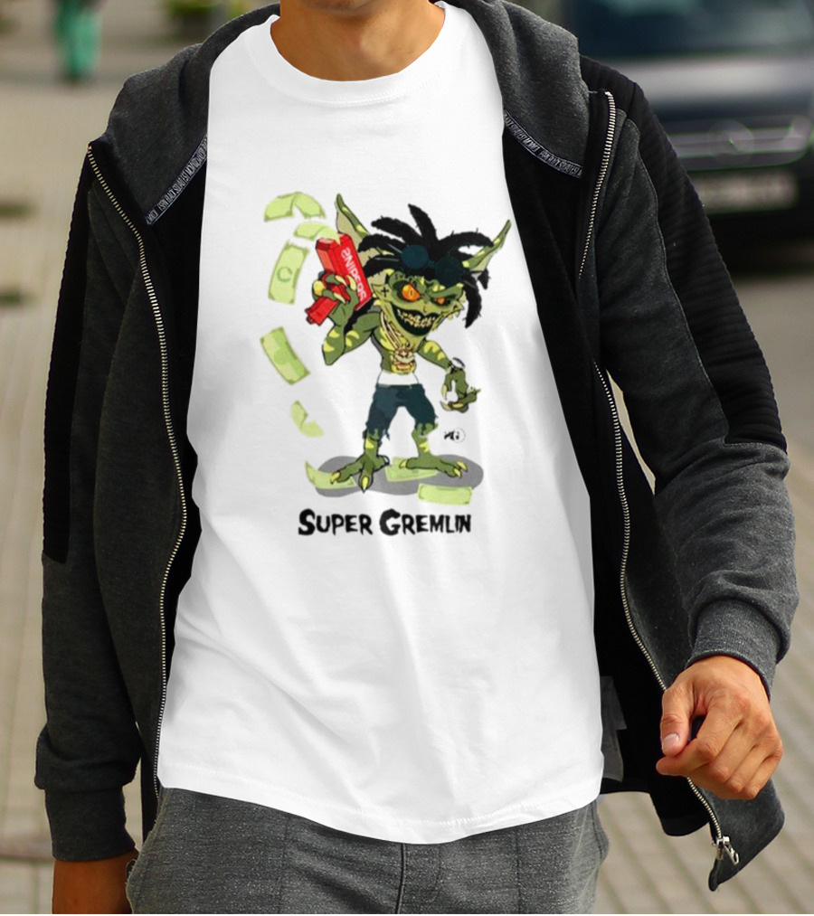 Sniper Gang Super Gremlin Cartoon With Cash And Red Gun T-Shirt