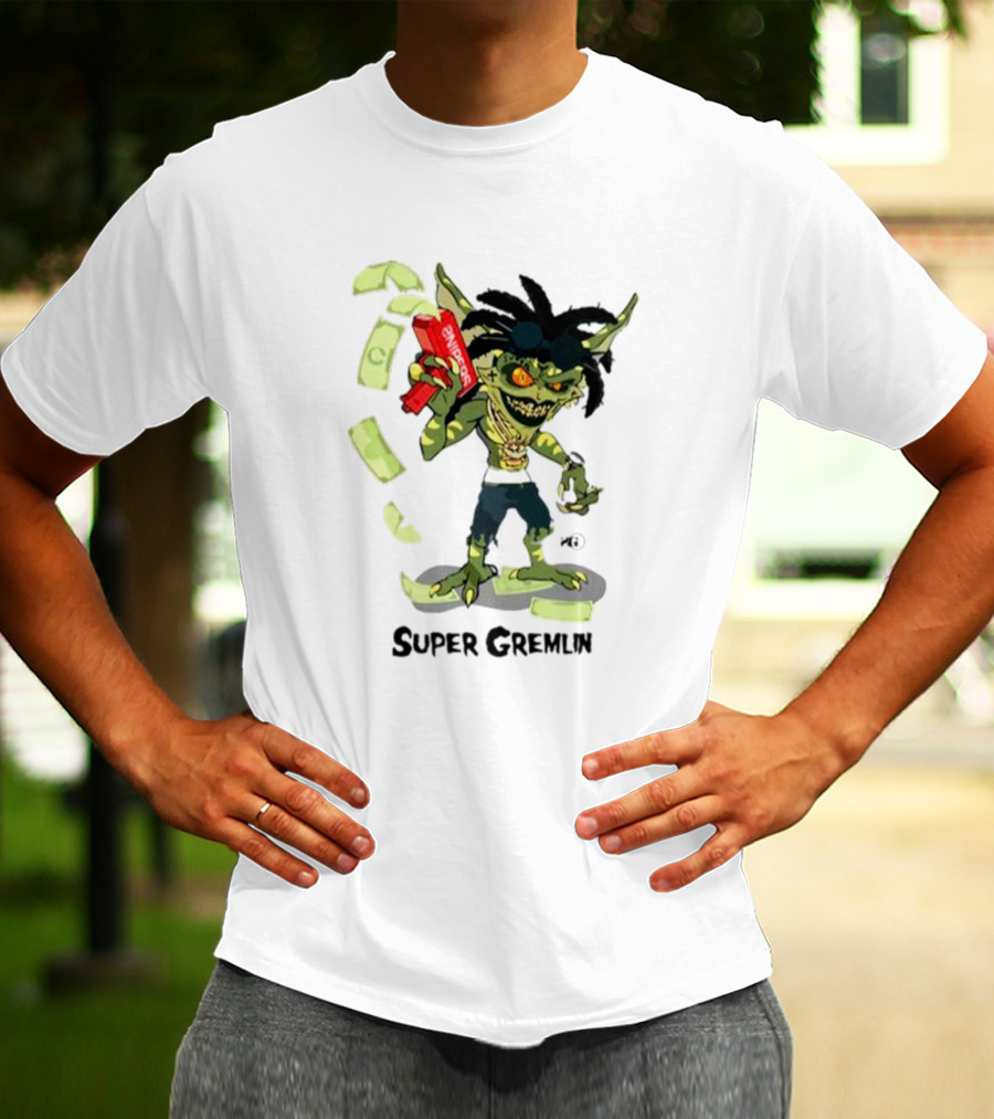 Sniper Gang Super Gremlin Cartoon With Cash And Red Gun T-Shirt