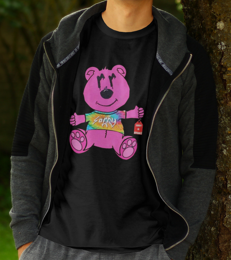 Sorry Pink Bear Sorry In Advance Tie-Dye T-Shirt