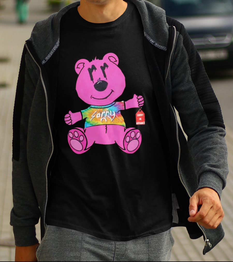 Sorry Pink Bear Sorry In Advance Tie-Dye T-Shirt