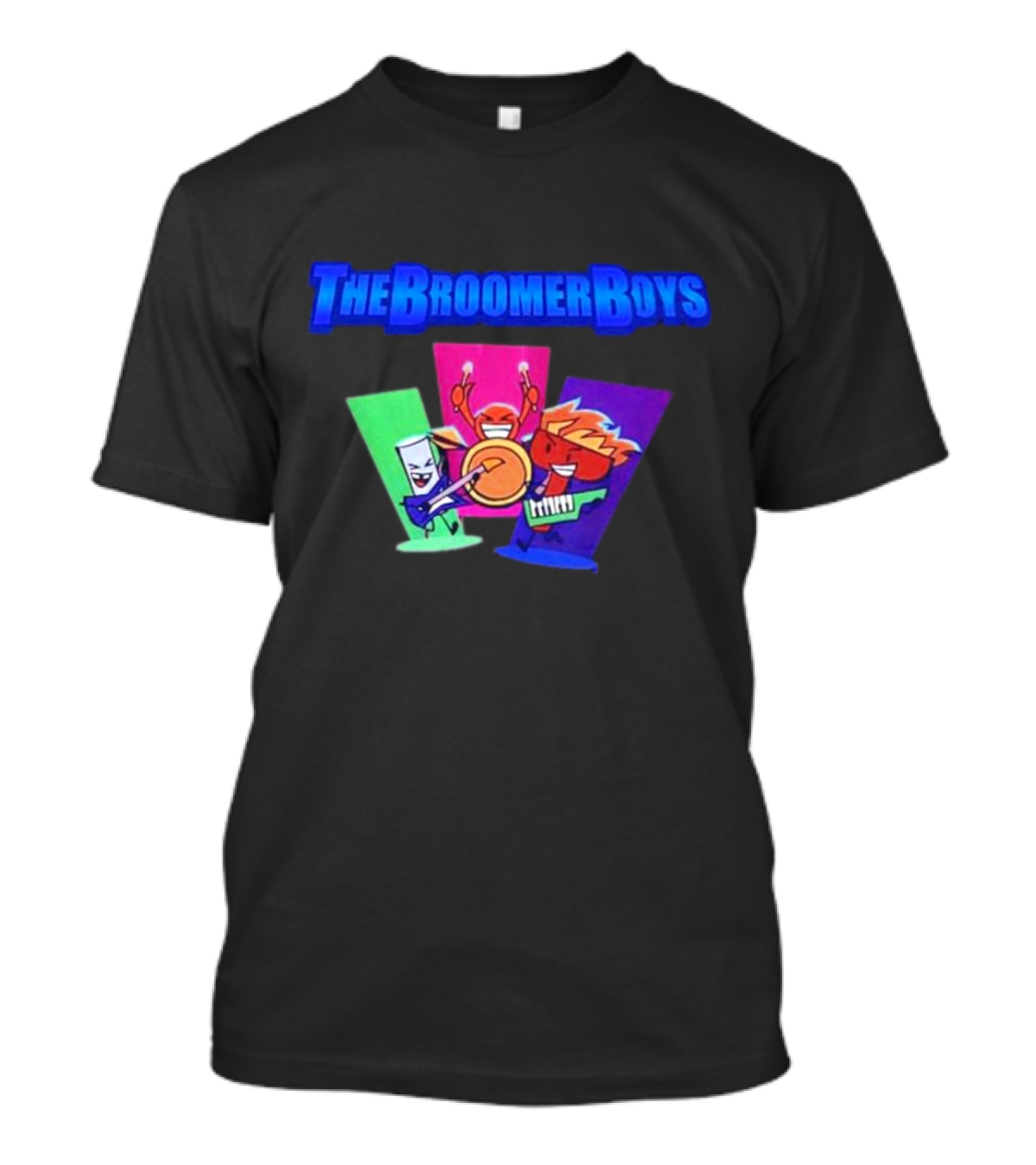 The Broomer Boys Cartoon Band Characters With Instruments T-Shirt