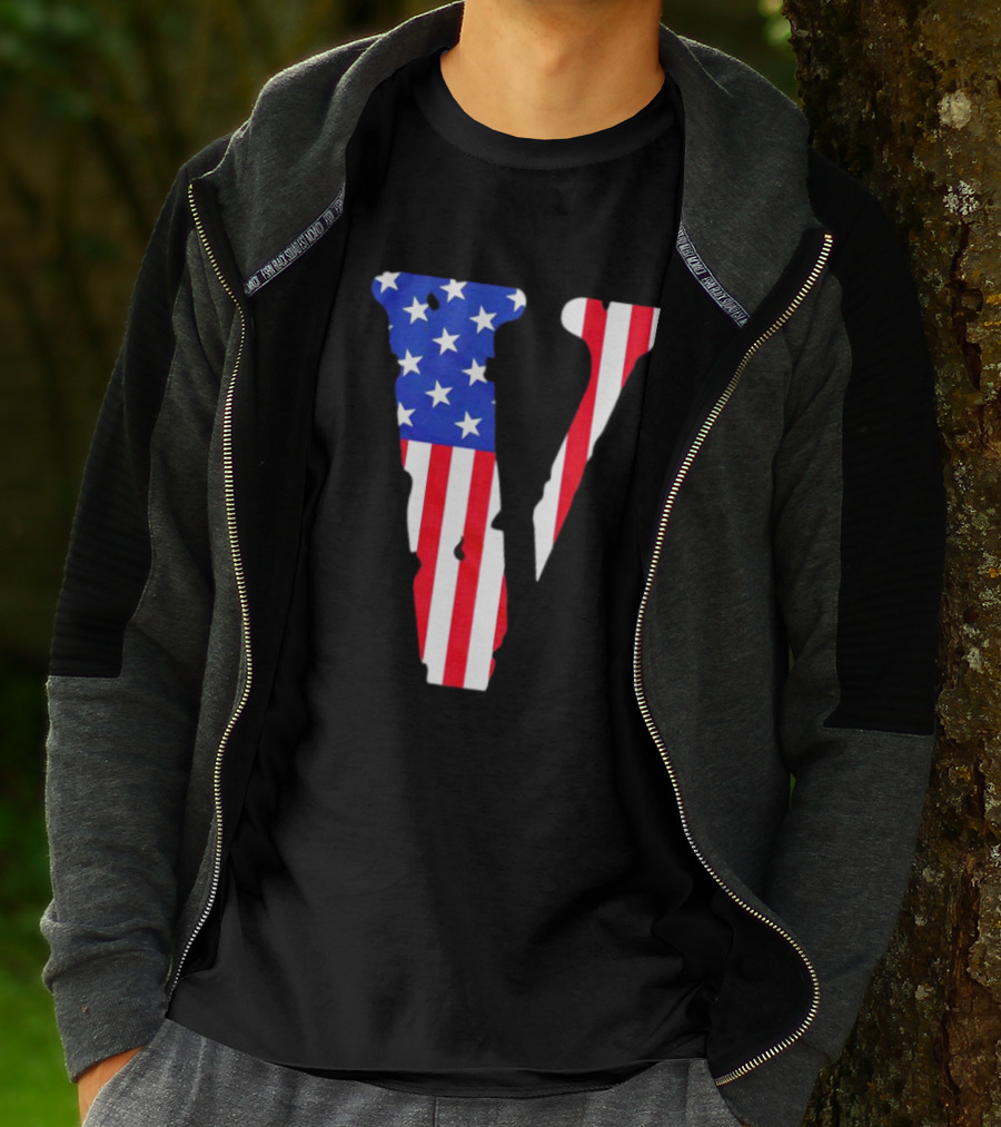 Vlone V American Flag USA T-Shirt