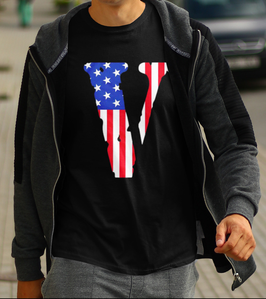 Vlone V American Flag USA T-Shirt