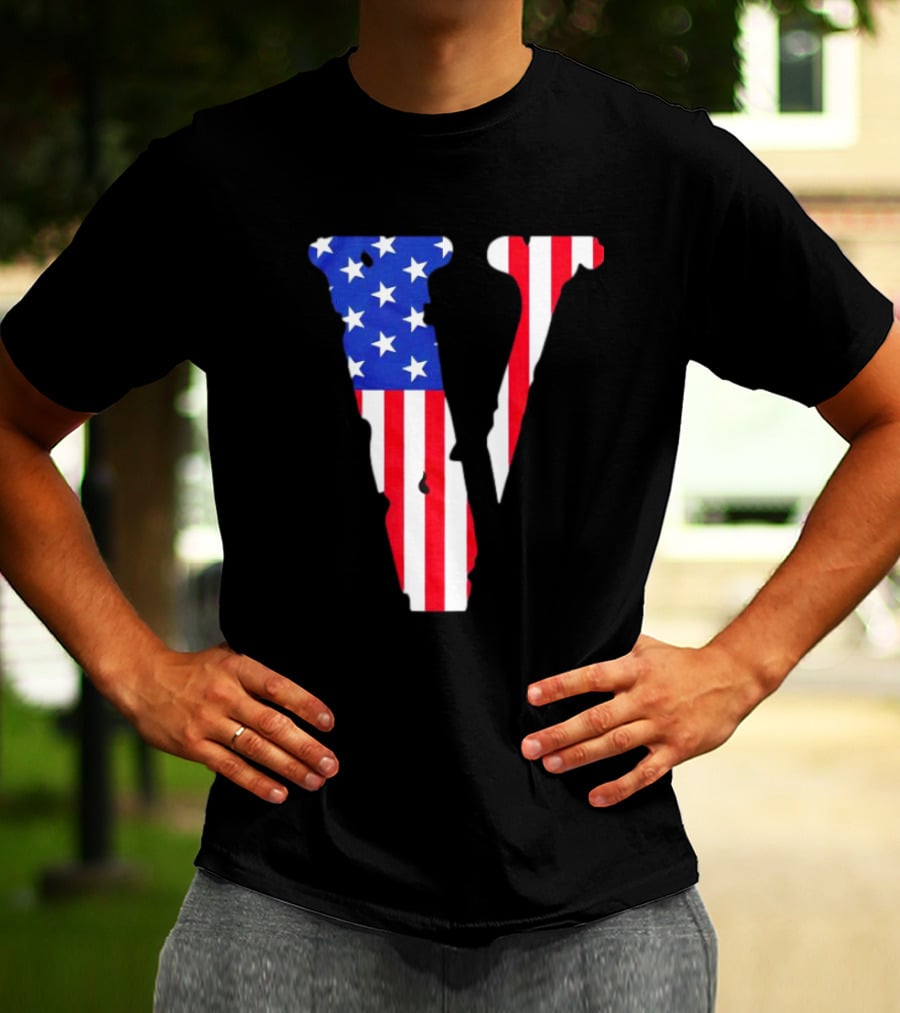Vlone V American Flag USA T-Shirt