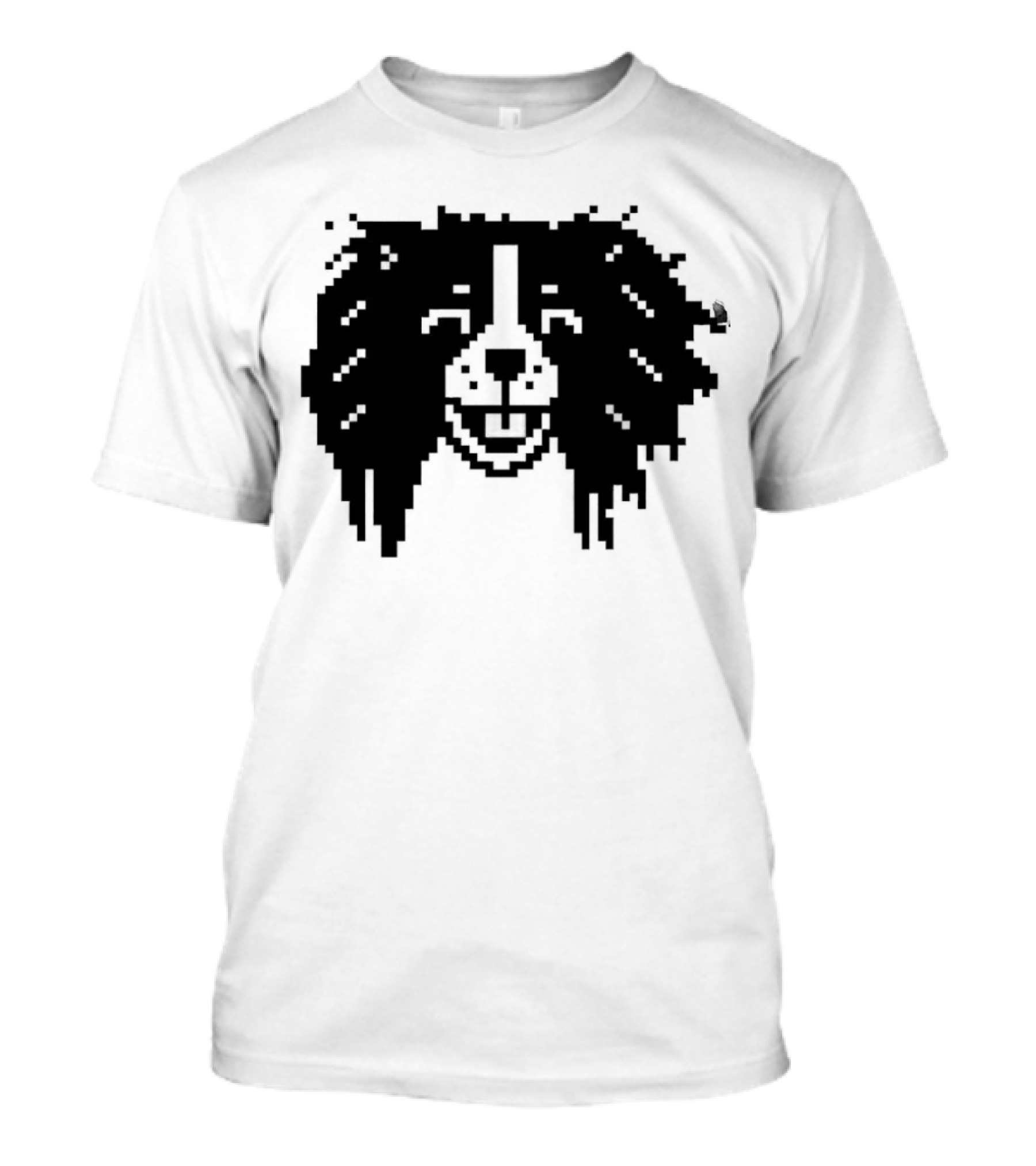 Charles Spaniel Louie 8 Bit Pixel Dog Face T-Shirt