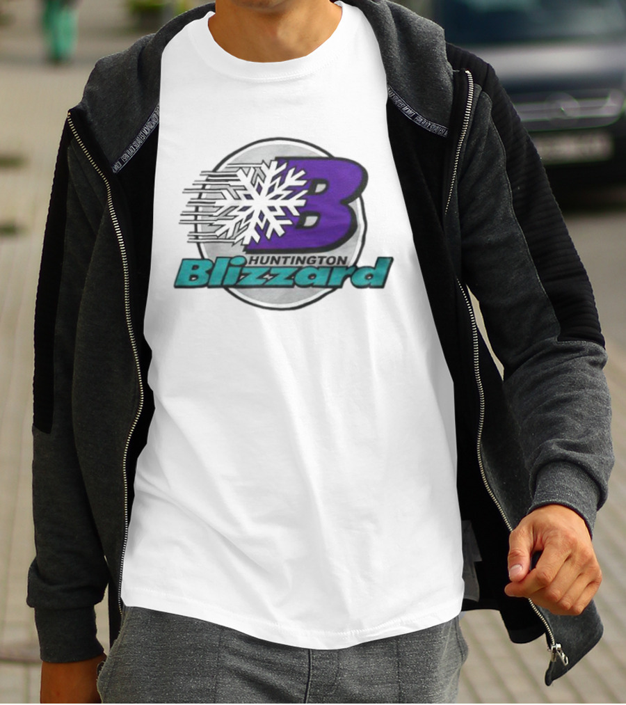 Huntington Blizzard Snowflake Logo Bold Letter B T-Shirt