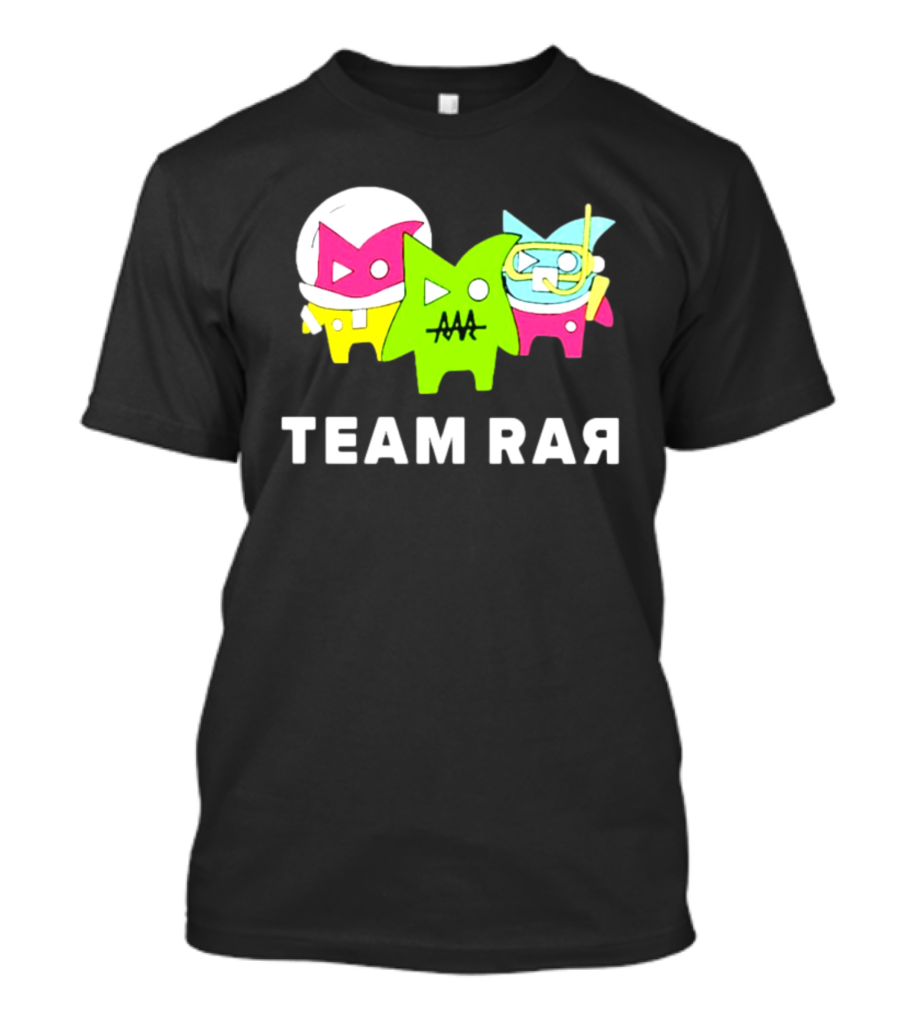 Team RAR Colorful Cartoon Graffiti Characters T-Shirt