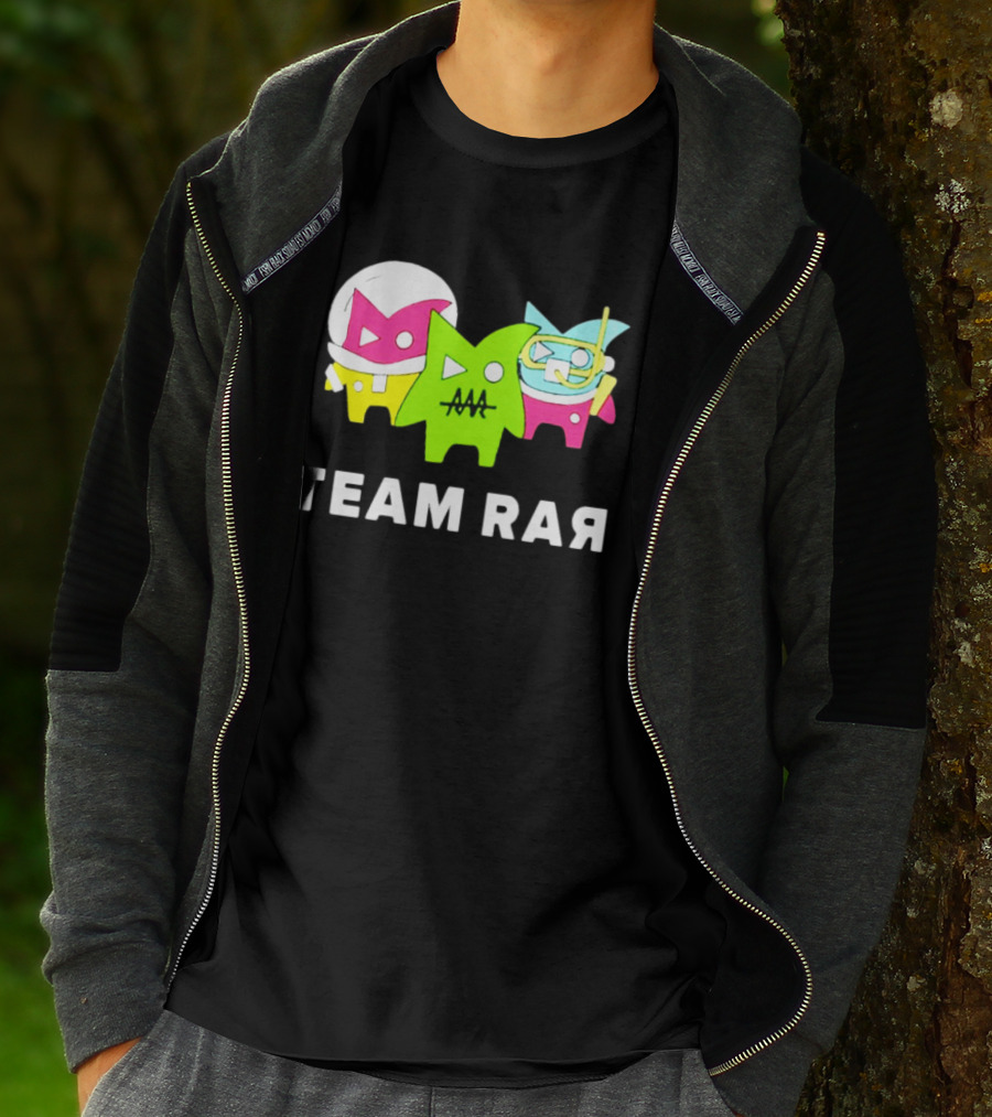Team RAR Colorful Cartoon Graffiti Characters T-Shirt