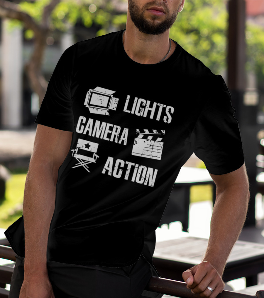Lights Camera Action Movie Director Filmmaker Film Director T-Shirt