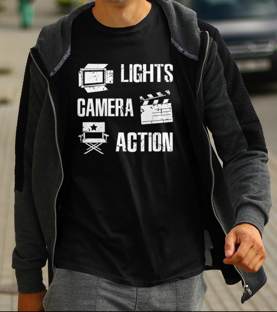 Lights Camera Action Movie Director Filmmaker Film Director T-Shirt