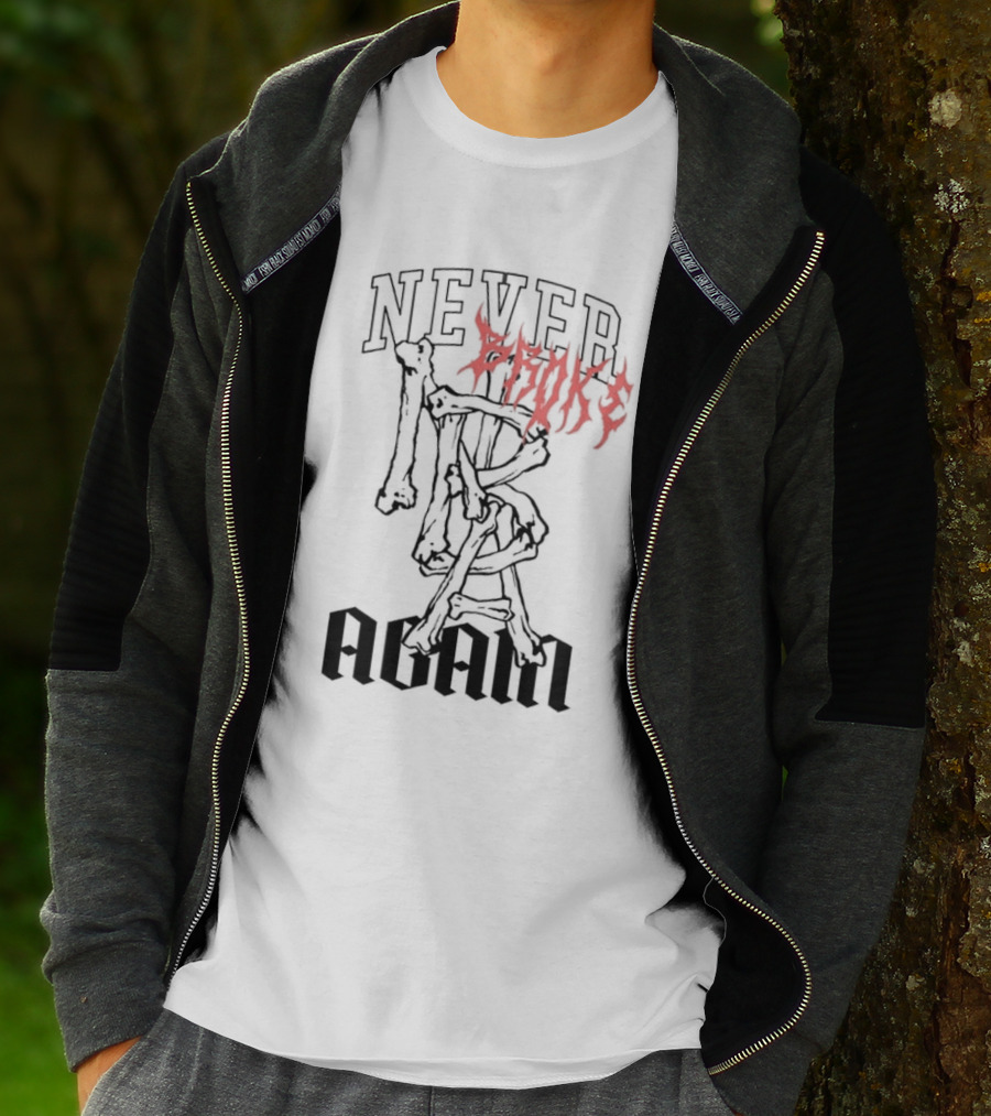 NEVER BROKE AGAIN BONES STACKED FONT T-Shirt