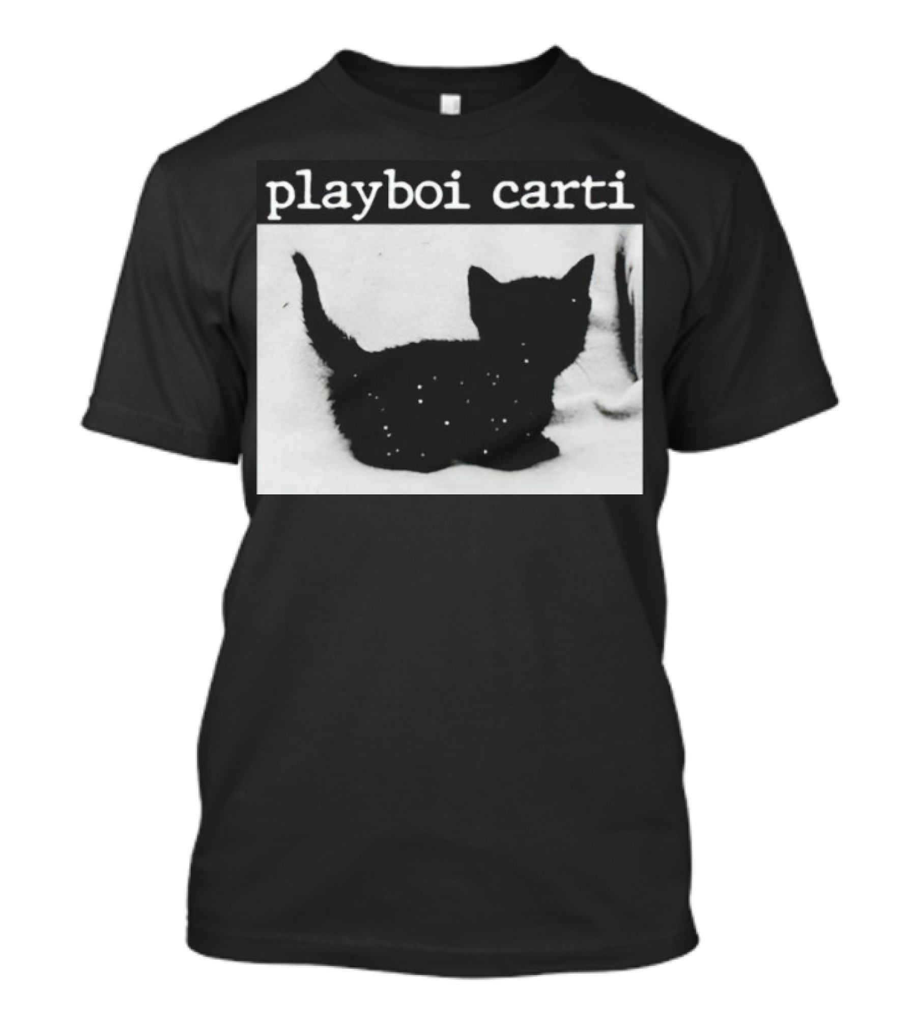 Playboi Carti Starry Black Cat Minimalist Aesthetic T-Shirt