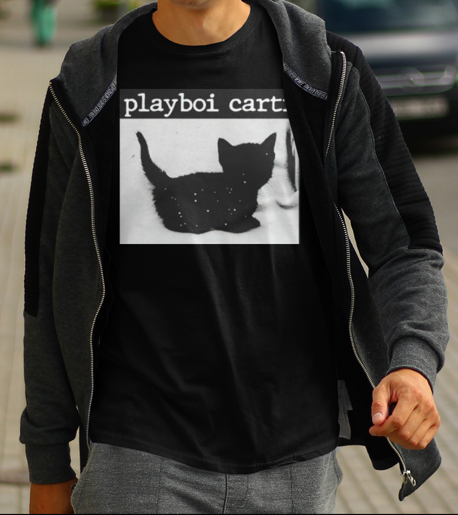 Playboi Carti Starry Black Cat Minimalist Aesthetic T-Shirt