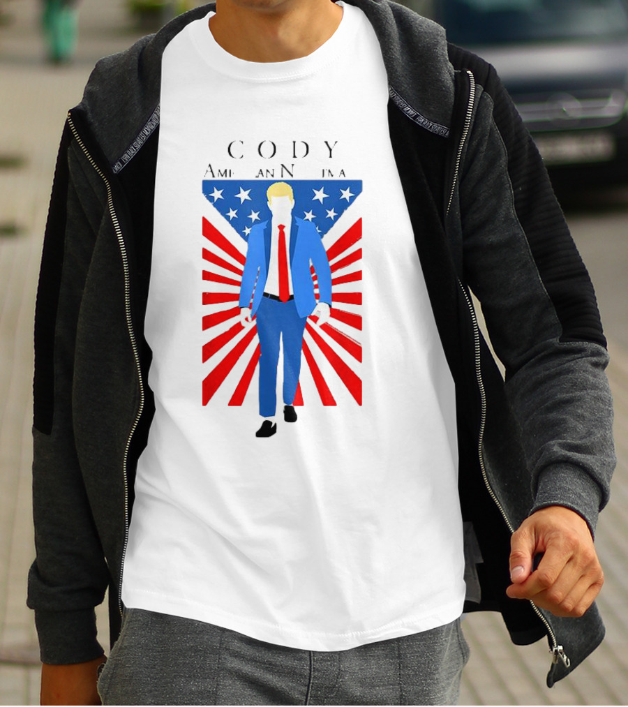 Cody AEW American Nightmare Patriotic Stars And Stripes Suit T-Shirt