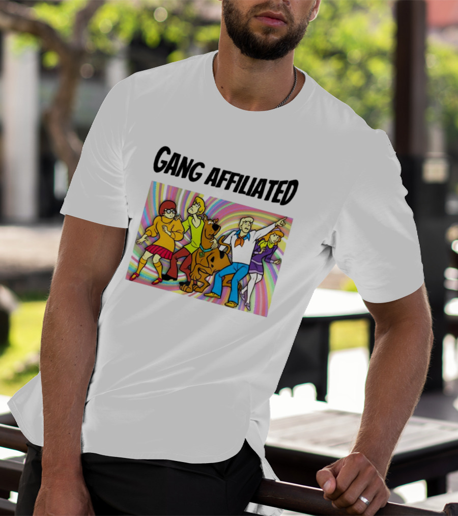 Gang Affiliated Scooby Doo Group Psychedelic Background T-Shirt