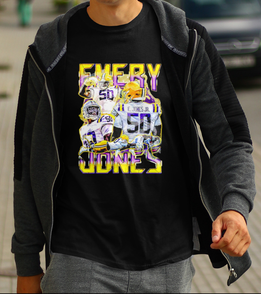 Emery Jones Jr. 50 LSU Tigers Football T-Shirt