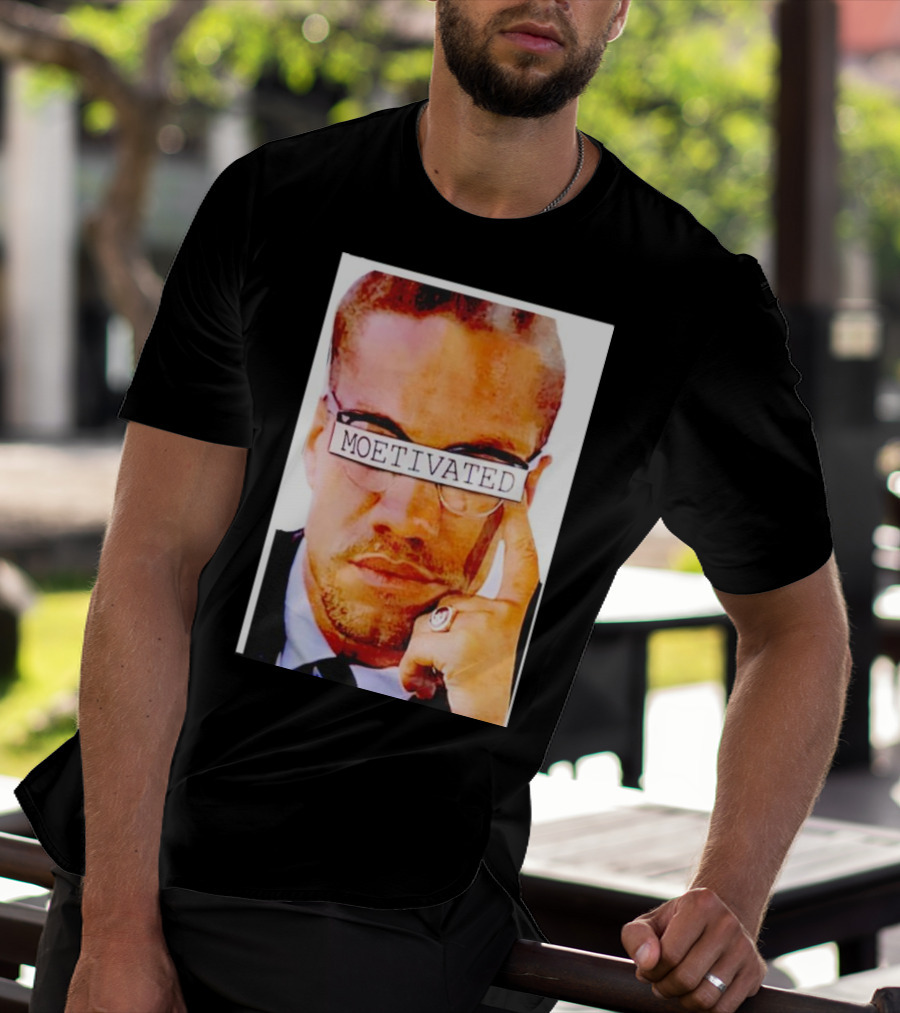 Malcolm X Moetivated Glasses Motif T-Shirt