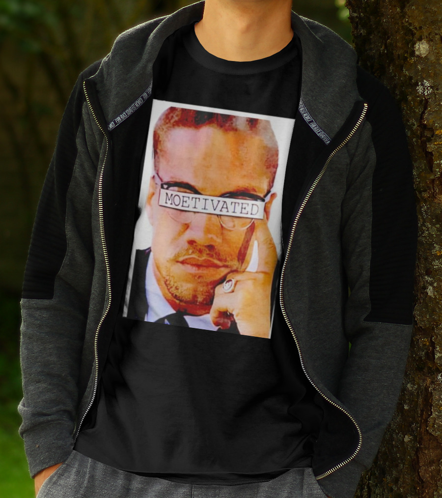 Malcolm X Moetivated Glasses Motif T-Shirt