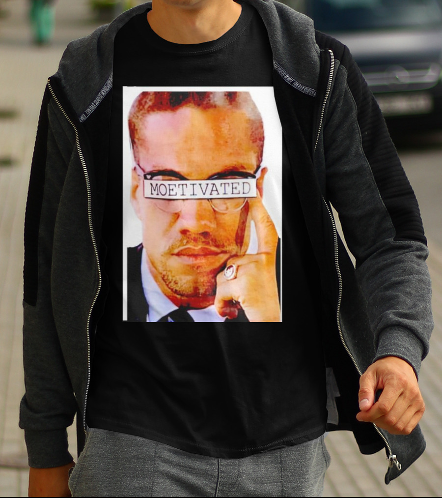 Malcolm X Moetivated Glasses Motif T-Shirt
