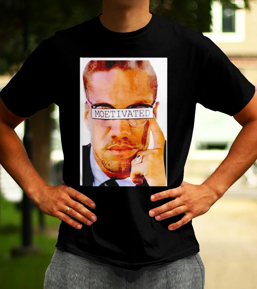 Malcolm X Moetivated Glasses Motif T-Shirt