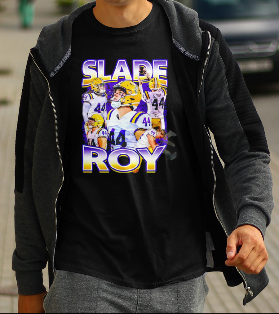 Slade Roy Number 44 LSU Tigers Football Promotion T-Shirt