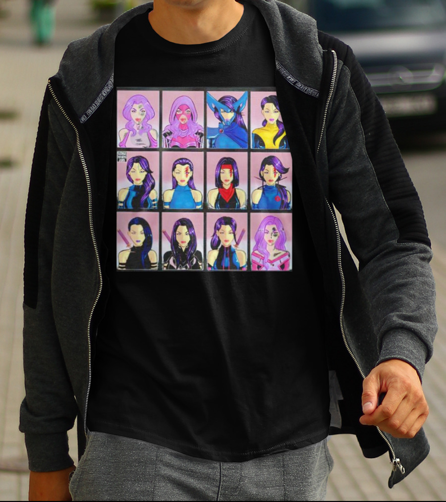 Psylocke Evolution Twelve Iconic Looks T-Shirt