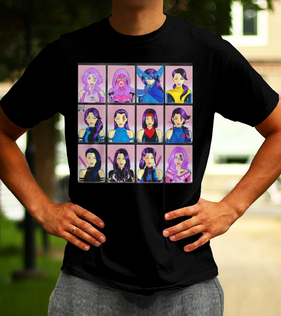 Psylocke Evolution Twelve Iconic Looks T-Shirt