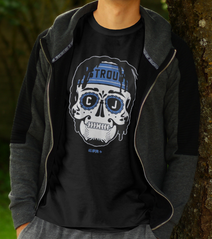 C.J. Stroud Sugar Skull Blue Bandana T-Shirt