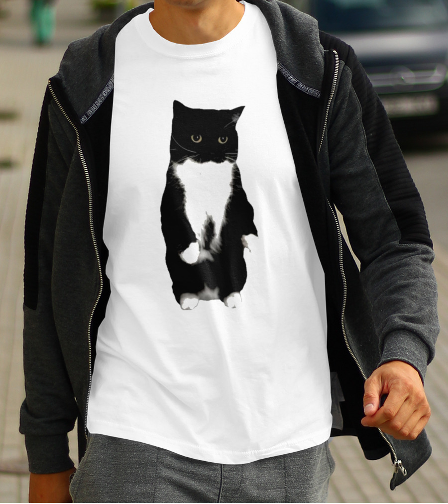 Unicouniuni Cat Playful Tuxedo T-Shirt
