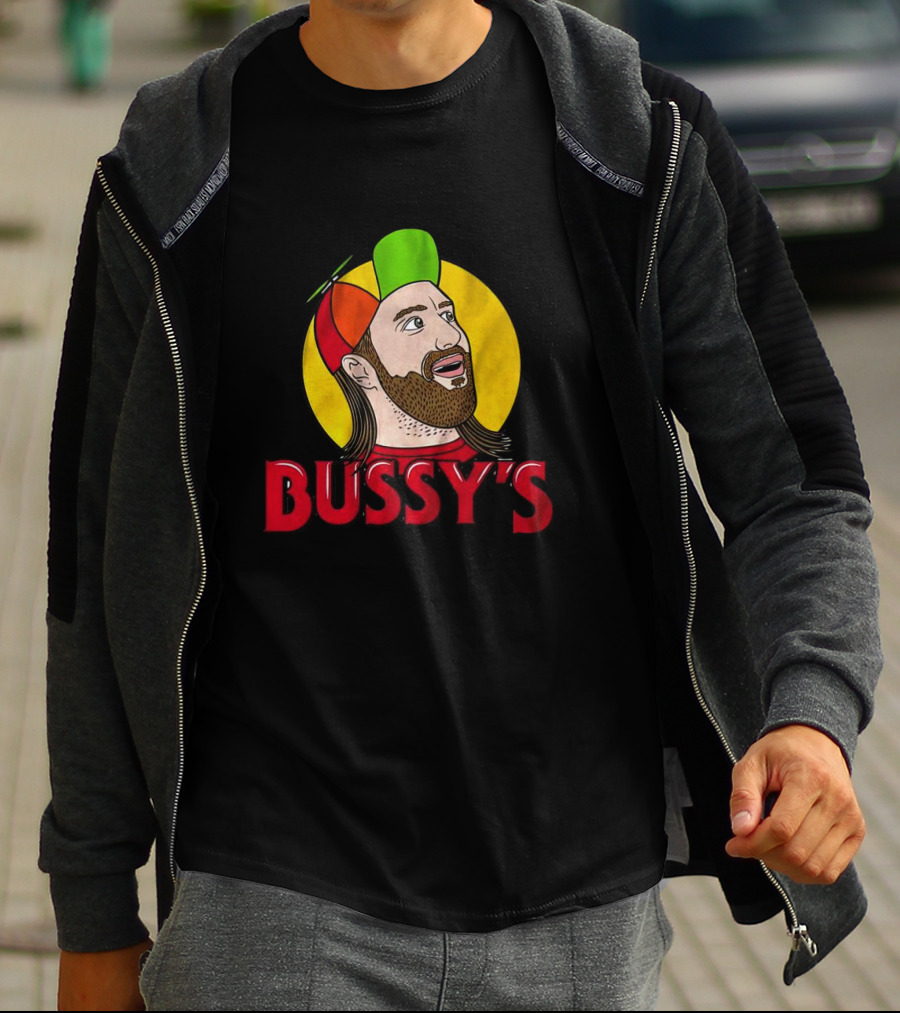 Bussy’s Multicolor Cap Cartoon Character T-Shirt
