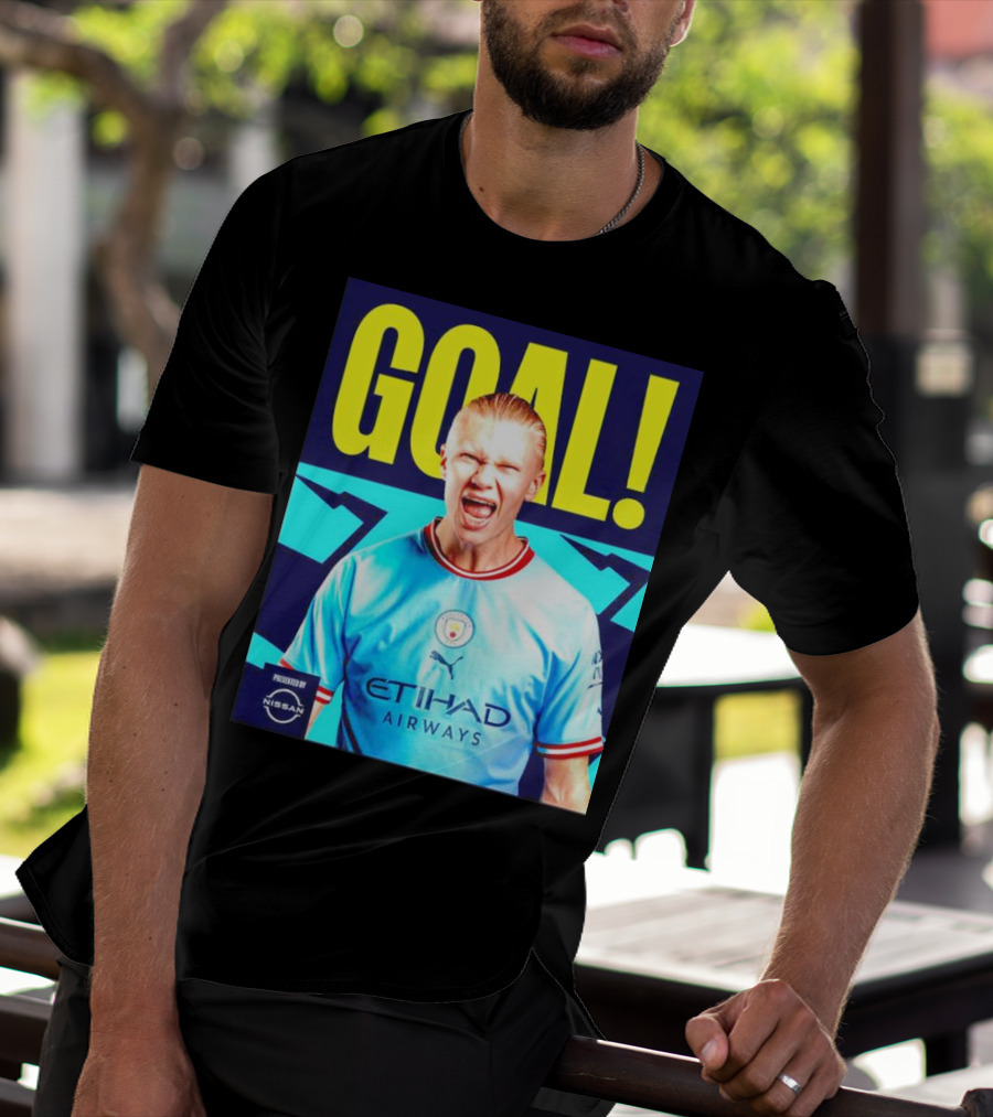 GOAL Erling Haaland Manchester City Etihad Airways Presented By Nissan T-Shirt