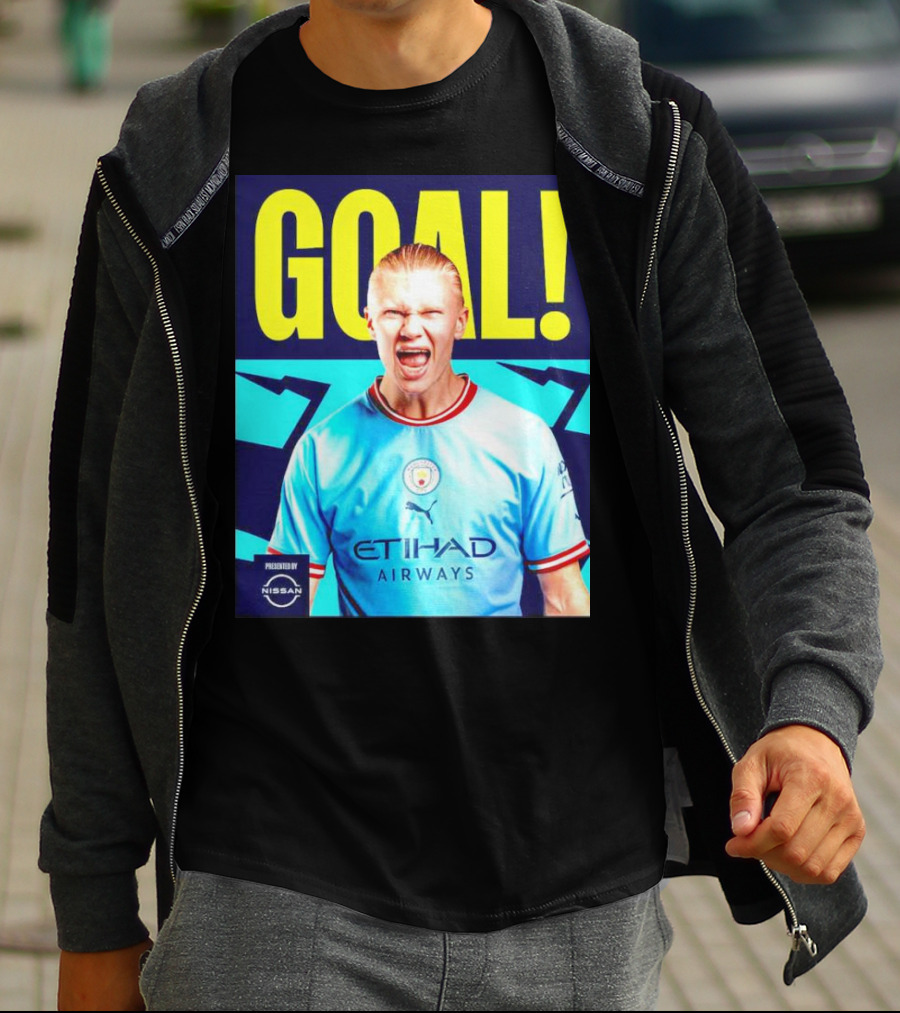 GOAL Erling Haaland Manchester City Etihad Airways Presented By Nissan T-Shirt