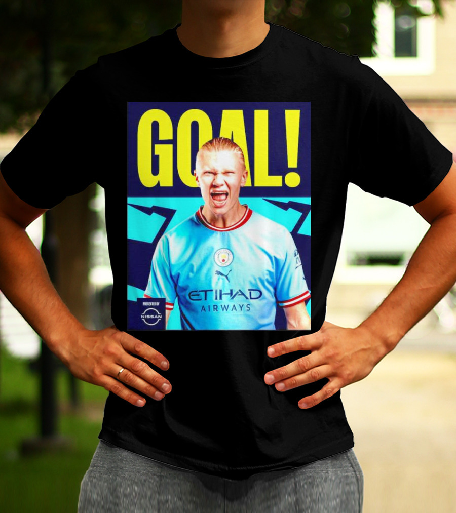 GOAL Erling Haaland Manchester City Etihad Airways Presented By Nissan T-Shirt