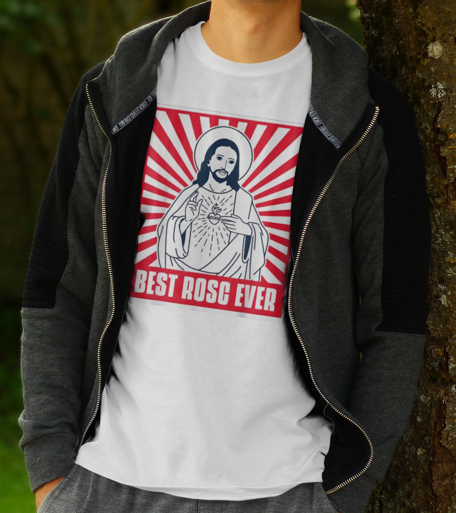 Jesus Best Rosc Ever Iconic Sacred Heart Red Sunburst T-Shirt