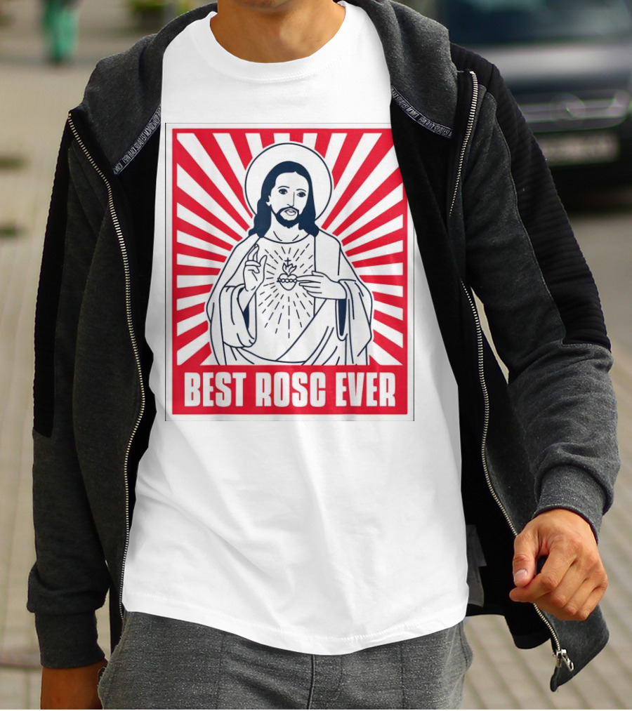 Jesus Best Rosc Ever Iconic Sacred Heart Red Sunburst T-Shirt
