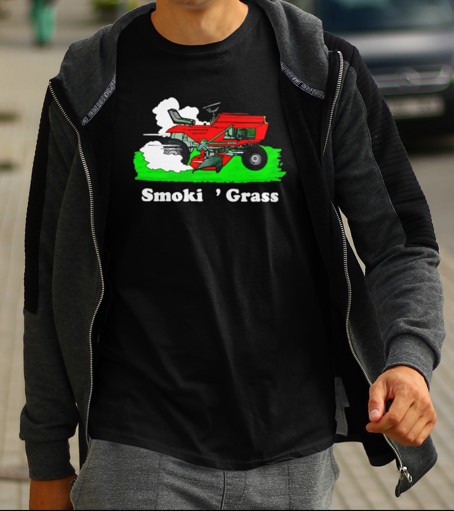 Smokin’ Grass Red Tractor On Green Field T-Shirt
