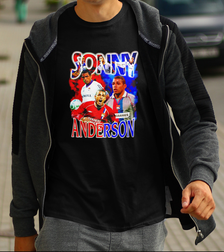 Sonny Anderson Football Legend Renault V Lyon Grames Soccer Icons T-Shirt