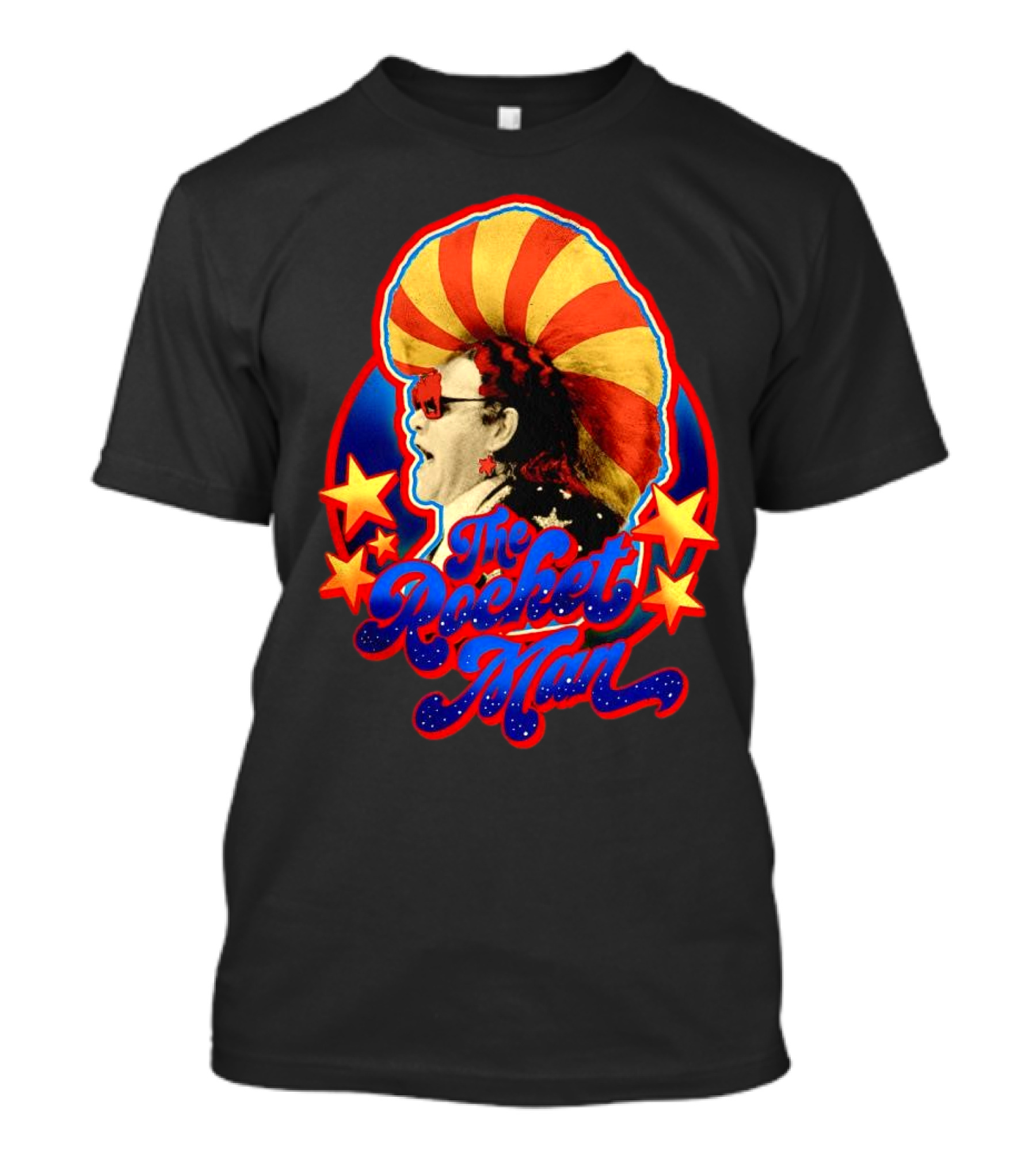 The Rocket Man Retro Stars And Stripes Iconic Sunglasses T-Shirt
