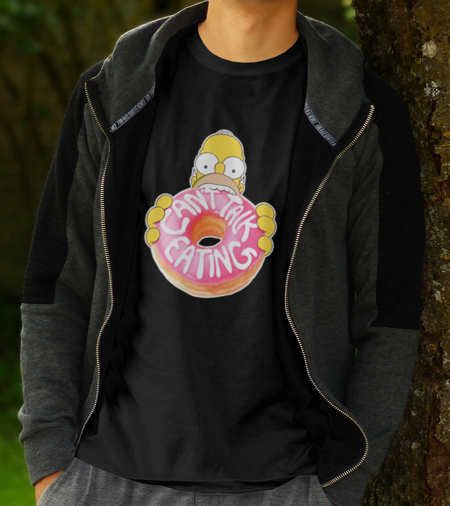 The Simpsons Homer Can't Talk Eating Donut T-Shirt