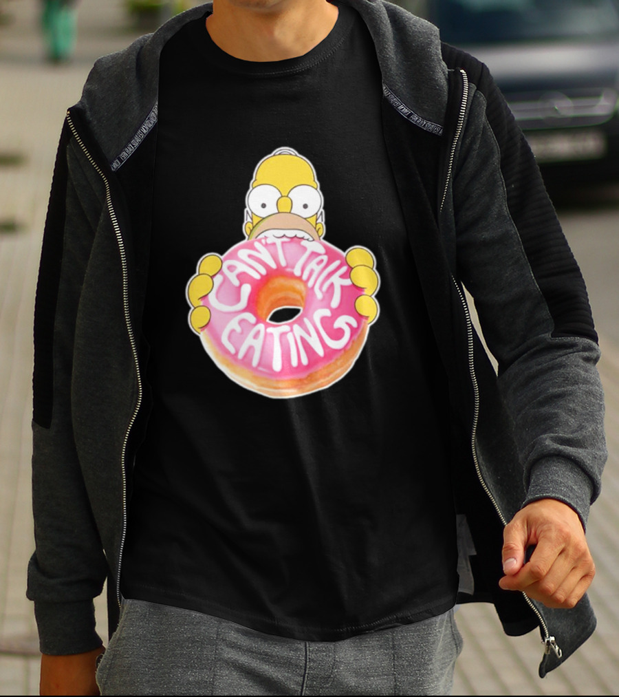 The Simpsons Homer Can't Talk Eating Donut T-Shirt