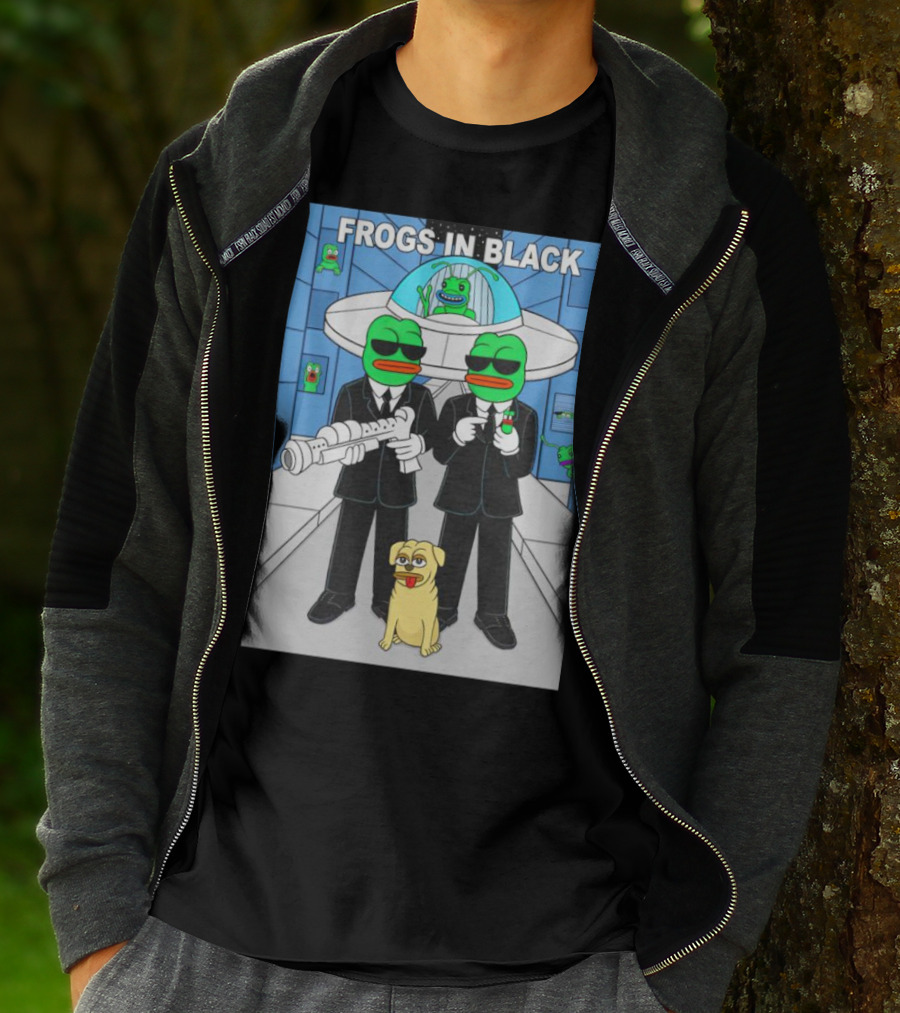 Frogs In Black T-Shirt