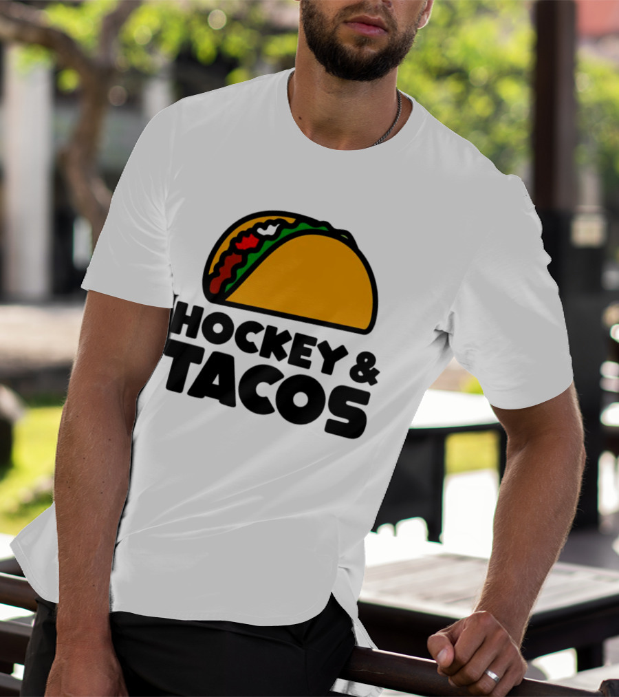 Hockey And Tacos Bold Fun Combo T-Shirt