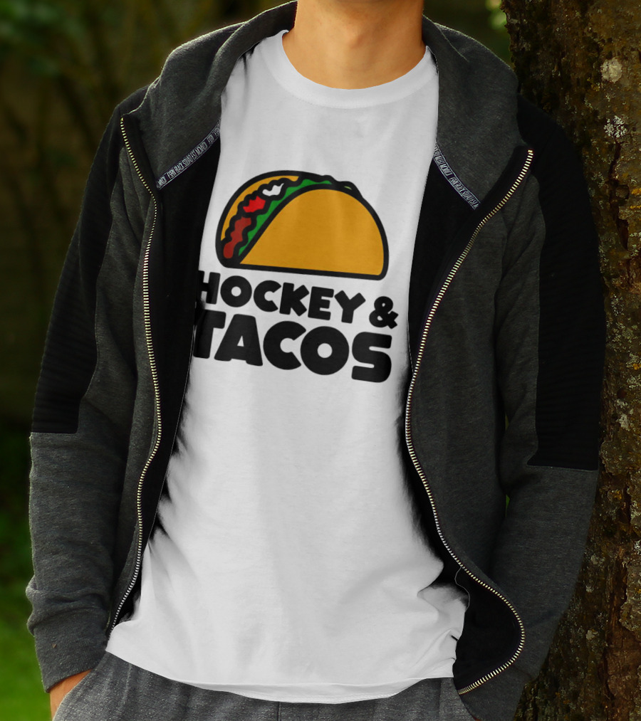 Hockey And Tacos Bold Fun Combo T-Shirt