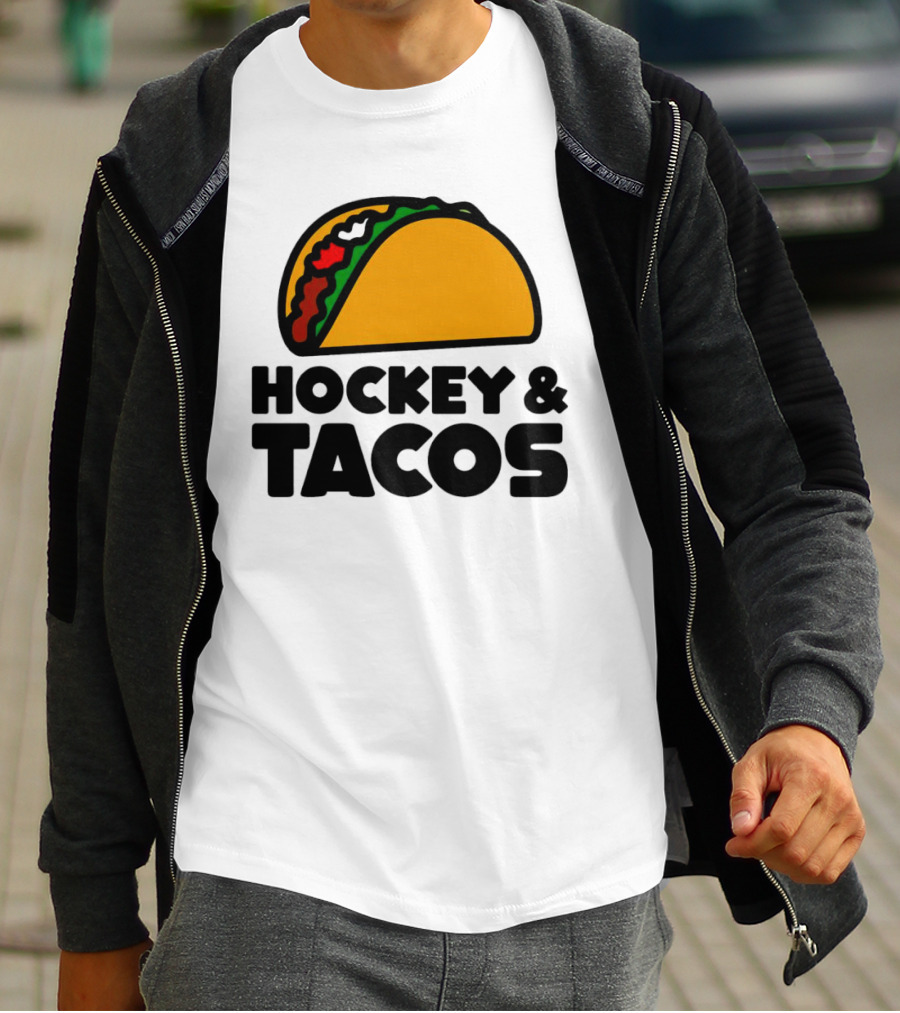 Hockey And Tacos Bold Fun Combo T-Shirt