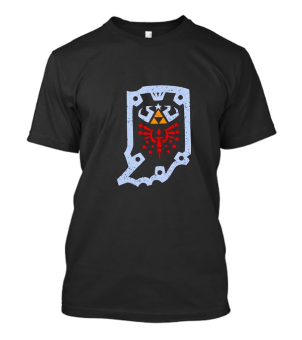 Hylian Hoosier Indiana Triforce Crest With Red Hyrule T-Shirt