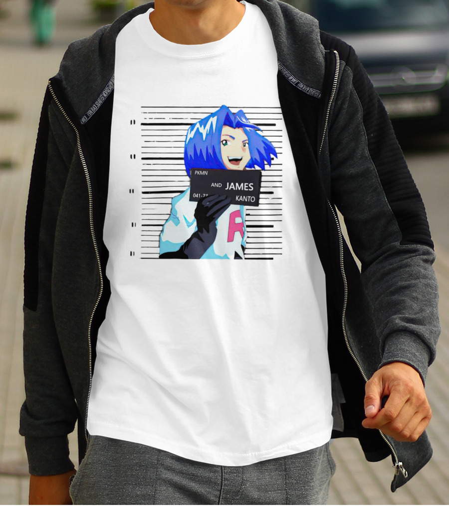 Team Rocket James Mugshot Pokemon Character Image T-Shirt